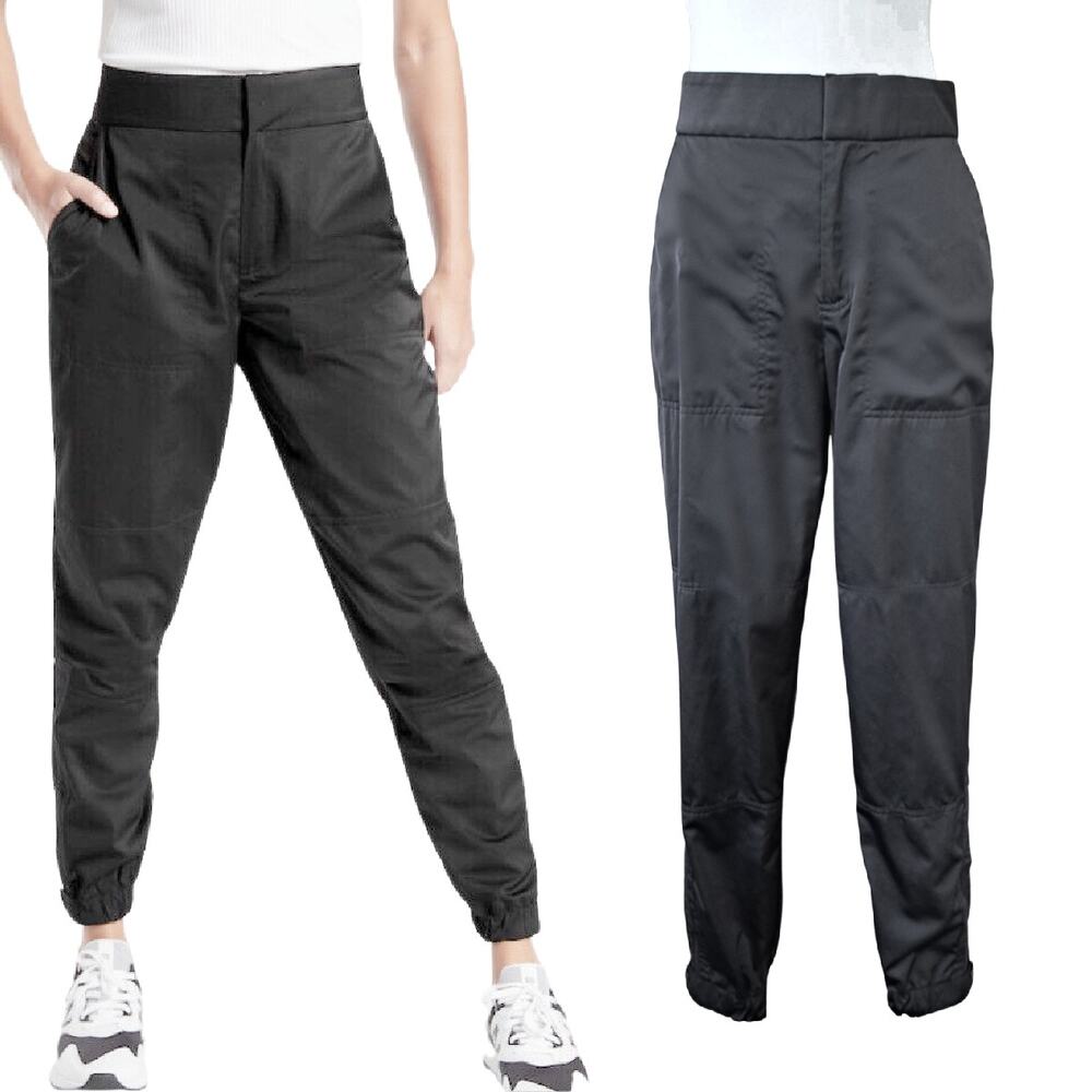 Athleta Black Radiant Satin Jogger Size 8